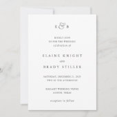 Invitation Mariage Élégant Monogramme (Devant)