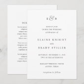 Invitation Mariage Élégant Monogramme (Devant / Derrière)