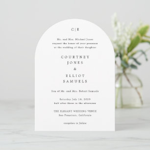 Invitation Mariage Élégant Monogramme