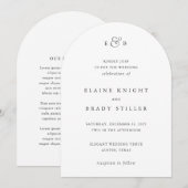 Invitation Mariage Élégant Monogramme (Devant / Derrière)