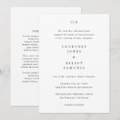Invitation Mariage Élégant Monogramme (Devant / Derrière)