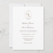 Invitation Mariage Élégant Monogrammé | Classique Formel (Devant)