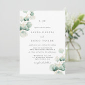 Invitation Mariage Élégant Monogramme Eucalyptus (Debout devant)