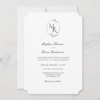 Invitation Mariage Élégant Monogramme | Formel Classique