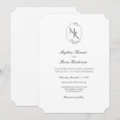 Invitation Mariage Élégant Monogramme | Formel Classique (Devant / Derrière)