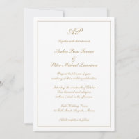 Mariage Élégant Monogramme Formel Or Tout En Un