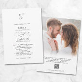 Invitation Mariage élégant Monogramme moderne Logo photo déch