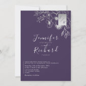Invitation Mariage élégant Monogramme Violet (Devant)