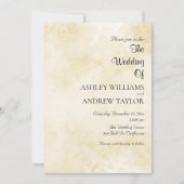 Invitation Mariage élégant Motif blanc jaune (Devant)