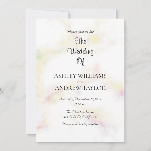 Invitation Mariage élégant Motif joli et coloré (Devant)