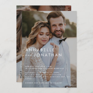 Invitation Mariage élégant multi-photo moderne