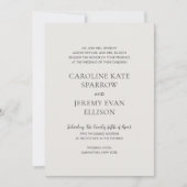 Invitation Mariage élégant neutre propre (Devant)