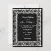 Invitation Mariage élégant noir (Devant)