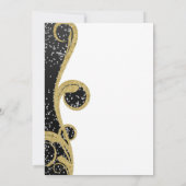 Invitation Mariage Elégant noir argent blanc (Dos)