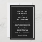 Invitation Mariage Élégant Noir & Blanc (Devant)
