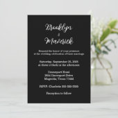 Invitation Mariage Élégant Noir & Blanc (Debout devant)