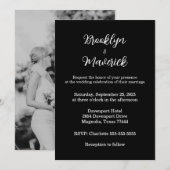 Invitation Mariage Élégant Noir & Blanc (Devant / Derrière)