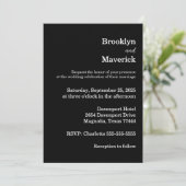 Invitation Mariage Élégant Noir & Blanc (Debout devant)