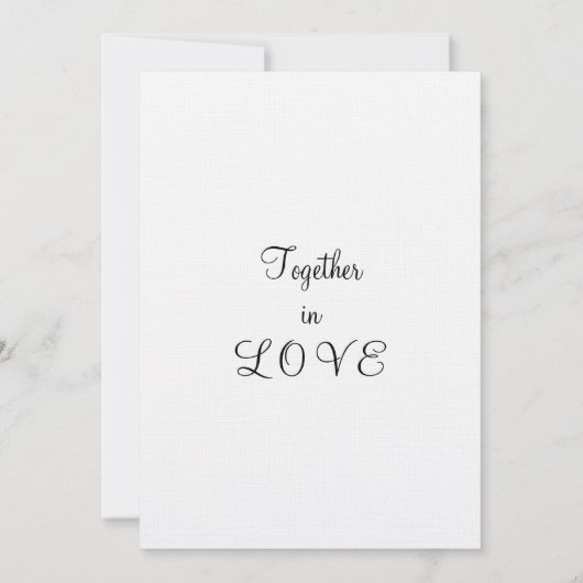 Invitation Mariage élégant Noir Blanc Or Deux Coeurs (Dos)