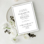 Invitation Mariage Élégant Noir & Blanc Script Classique