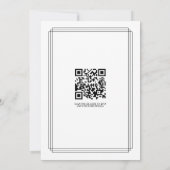 Invitation Mariage élégant noir, branche blanche et code QR (Dos)