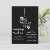 Invitation Mariage élégant noir et blanc (Debout devant)