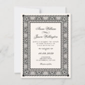 Invitation Mariage élégant noir et blanc (Devant)