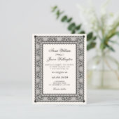 Invitation Mariage élégant noir et blanc (Debout devant)