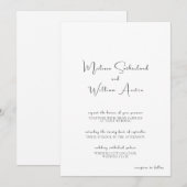 Invitation Mariage élégant noir et blanc (Devant / Derrière)