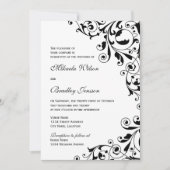 Invitation Mariage élégant noir et blanc (Devant)