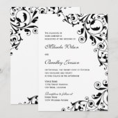 Invitation Mariage élégant noir et blanc (Devant / Derrière)
