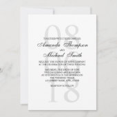 Invitation Mariage élégant noir et blanc (Devant)