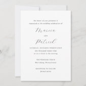 Invitation Mariage Élégant Noir et Blanc Classique (Devant)