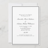 Invitation Mariage Élégant Noir et Blanc Classique (Devant)
