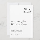 Invitation Mariage Élégant Noir et Blanc Moderne (Devant)
