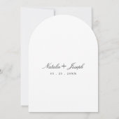 Invitation Mariage Élégant Noir Et Blanc Monogrammé Arqué (Dos)
