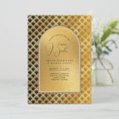 Invitation Mariage Elegant Noir Or Mariage Espagno (Debout devant)