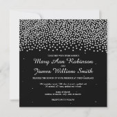 Invitation Mariage élégant Noir simple étincelant (Devant)