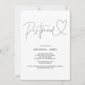 Invitation Mariage élégant Notes reportées Modifier la date (Devant)