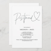 Invitation Mariage élégant Notes reportées Modifier la date (Devant / Derrière)