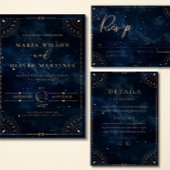 Invitation Mariage Élégant Nuit Étoilée Céleste