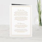 Invitation Mariage Élégant Or Classique (Dos)