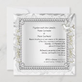Invitation Mariage élégant or colombe blanche (Dos)