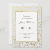 Invitation Mariage élégant or et blanc (Devant)