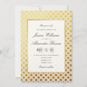 Invitation Mariage élégant or et blanc (Devant)