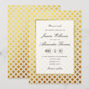 Invitation Mariage élégant or et blanc