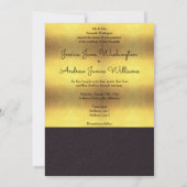 Invitation Mariage élégant or et noir (Dos)