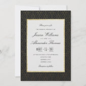 Invitation Mariage élégant or et noir (Devant)
