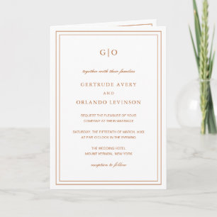 Invitation Mariage Élégant Orange Citrouille Classique