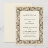 Invitation Mariage Élégant Orné de Baroque Ancien (Devant / Derrière)